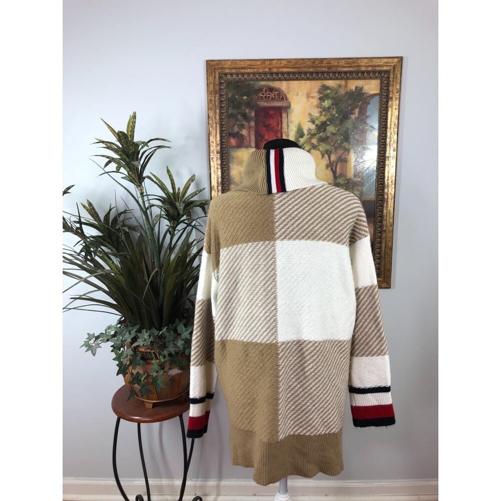Tommy Hilfiger Tunic Sweater Women's M White Beige Eclectic Grandpa Streetwear - Picture 3 of 9